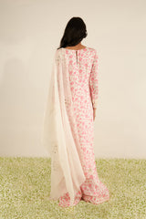 White & Pink Kurta Set