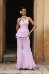 Ankita Raghav Arora in Lilac Peplum With Inserted Sharara Set