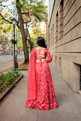 Red Floral Lehenga