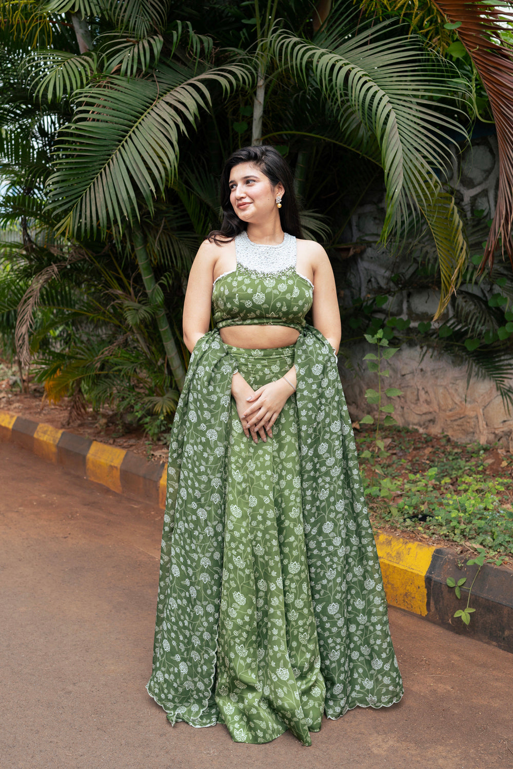 Olive Green Lehenga Set