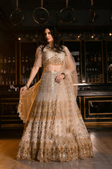 "Alice" Silver Golden Sequin & Crsytal Emboidery Lehenga Set