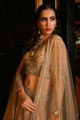 "Grace" Golden Sequin & Crystal Embroidered Lehenga Set