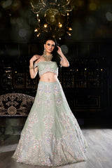 "Isabelle" Sea Green Sequin Embellished Lehenga Set