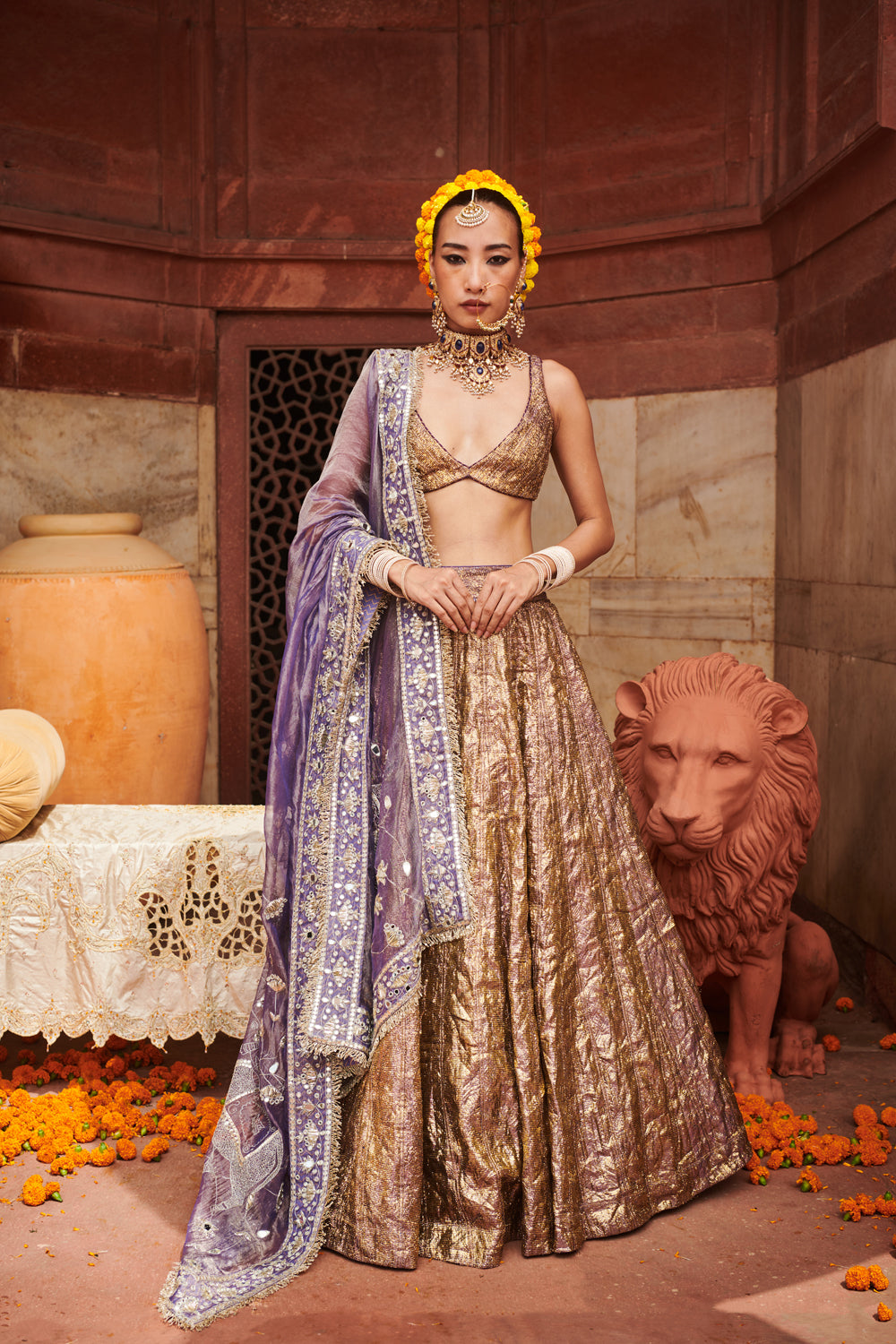 Krishna Kumud Lampi Lehenga