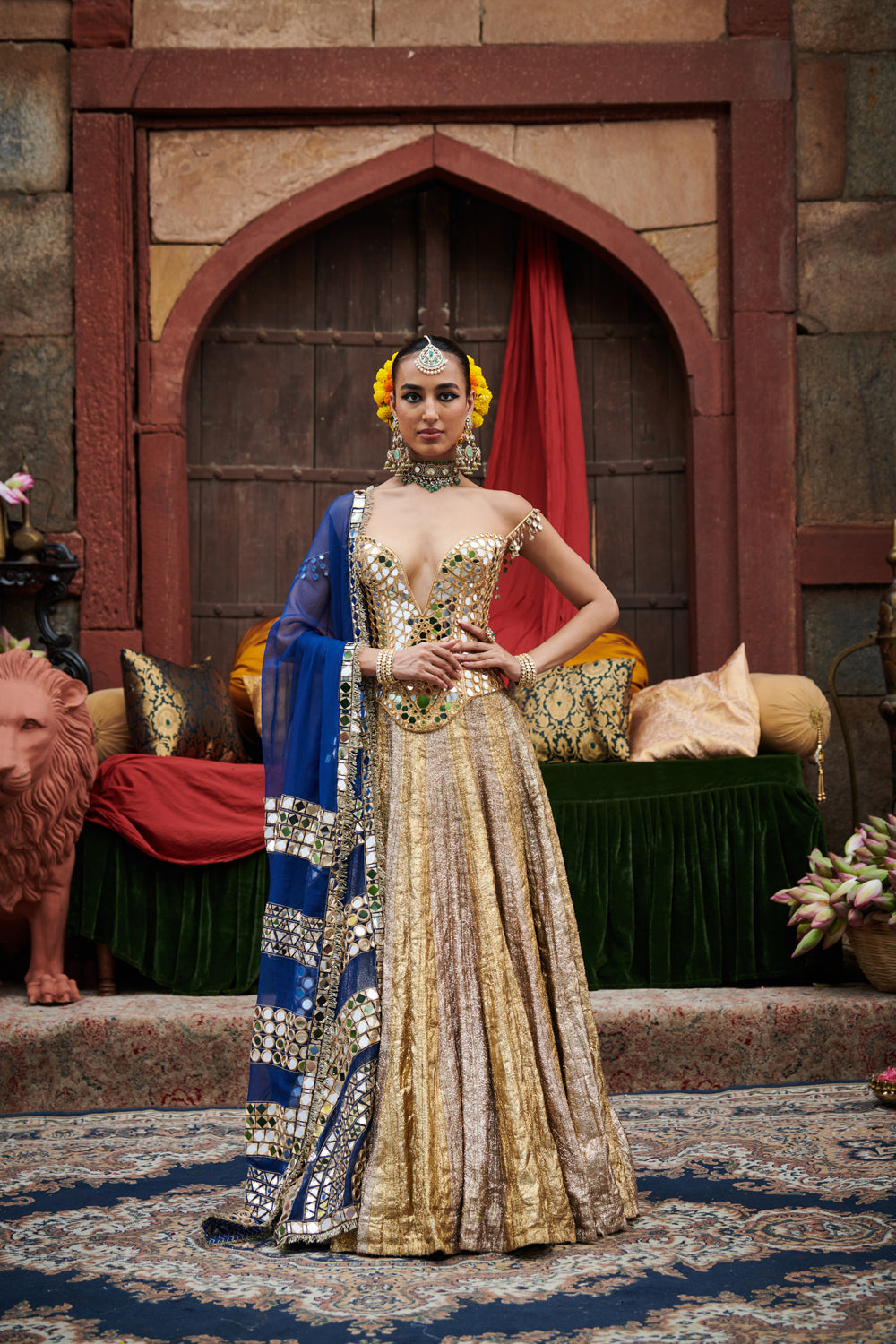 Chaandi- Sona Stripes Lampi Lehenga