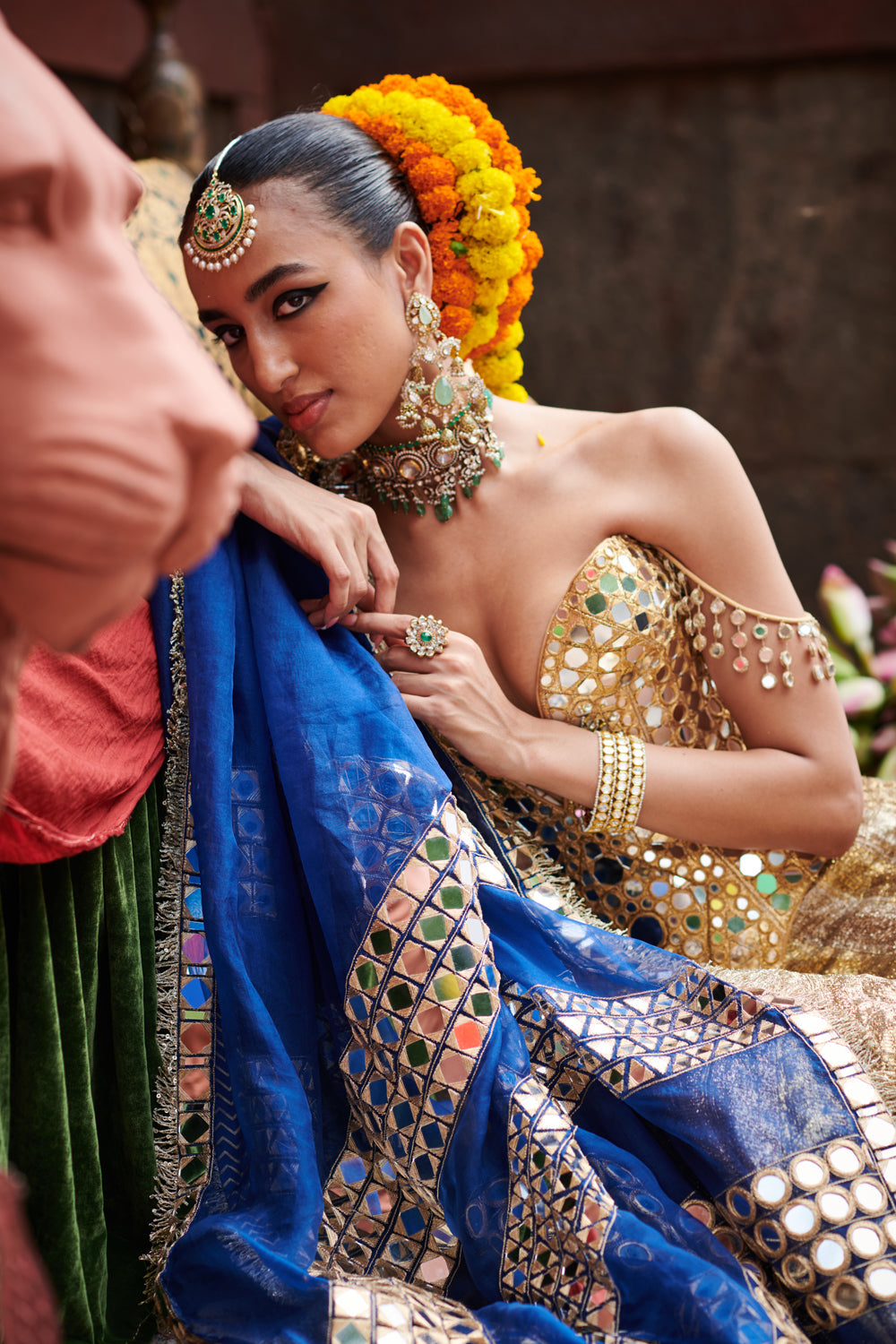 Chaandi- Sona Stripes Lampi Lehenga