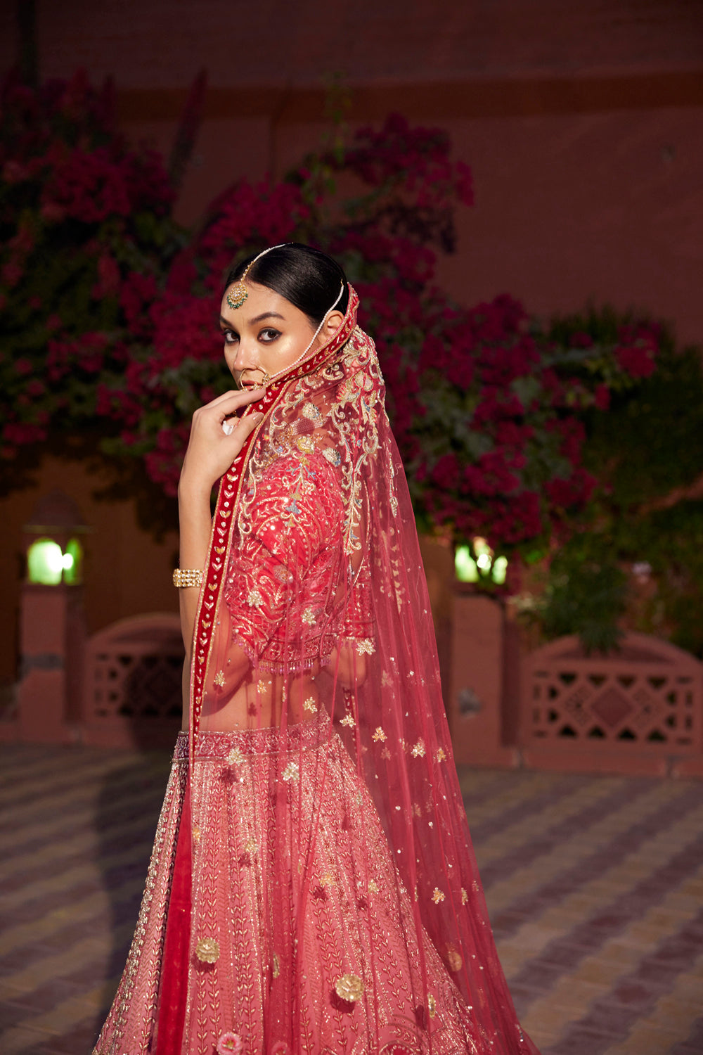 "Madhuban" Bubblegum Pink Zardosi Embroidered Lehenga Set