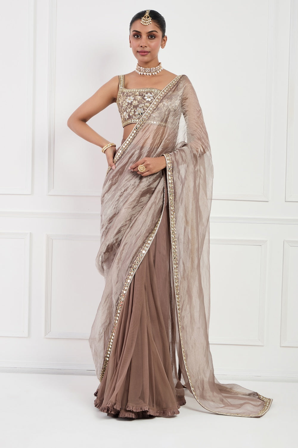 Mocha Muse Saree Set