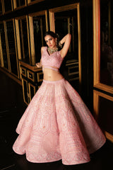 "Renee" Pink Sequin Embellished Conical Lehenga Set