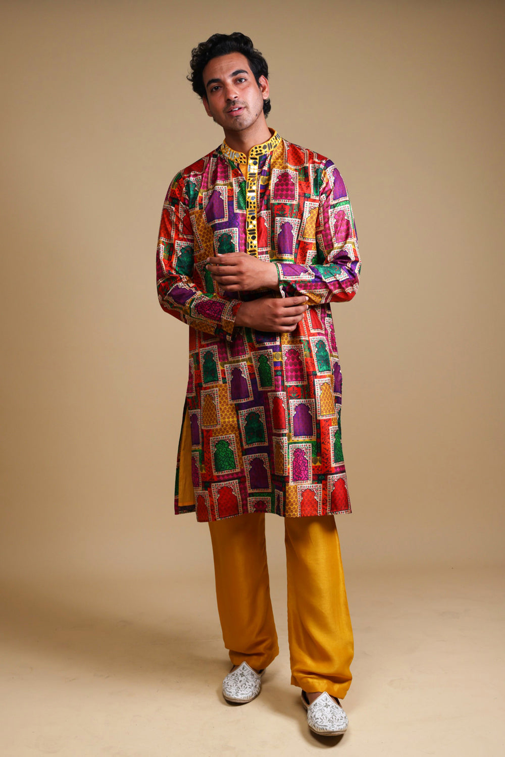 Mirror Work Kurta With Matching Pyjama