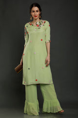 Dhara Kurta With Pleated Plazzo