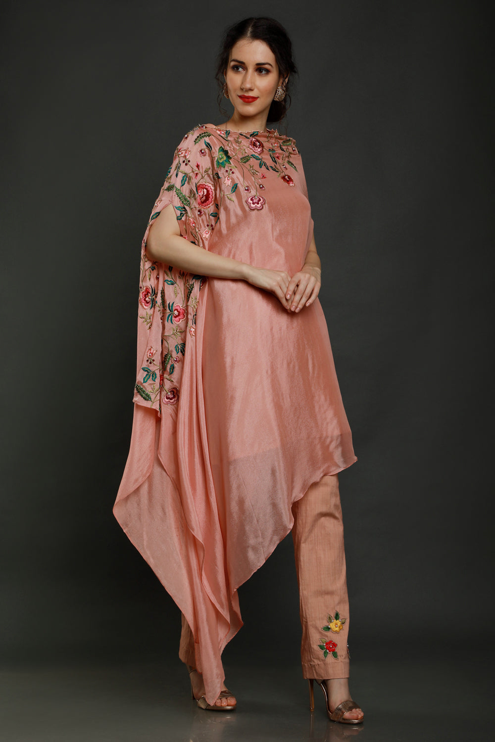 Ariana One Side Drape Kaftan With Pants