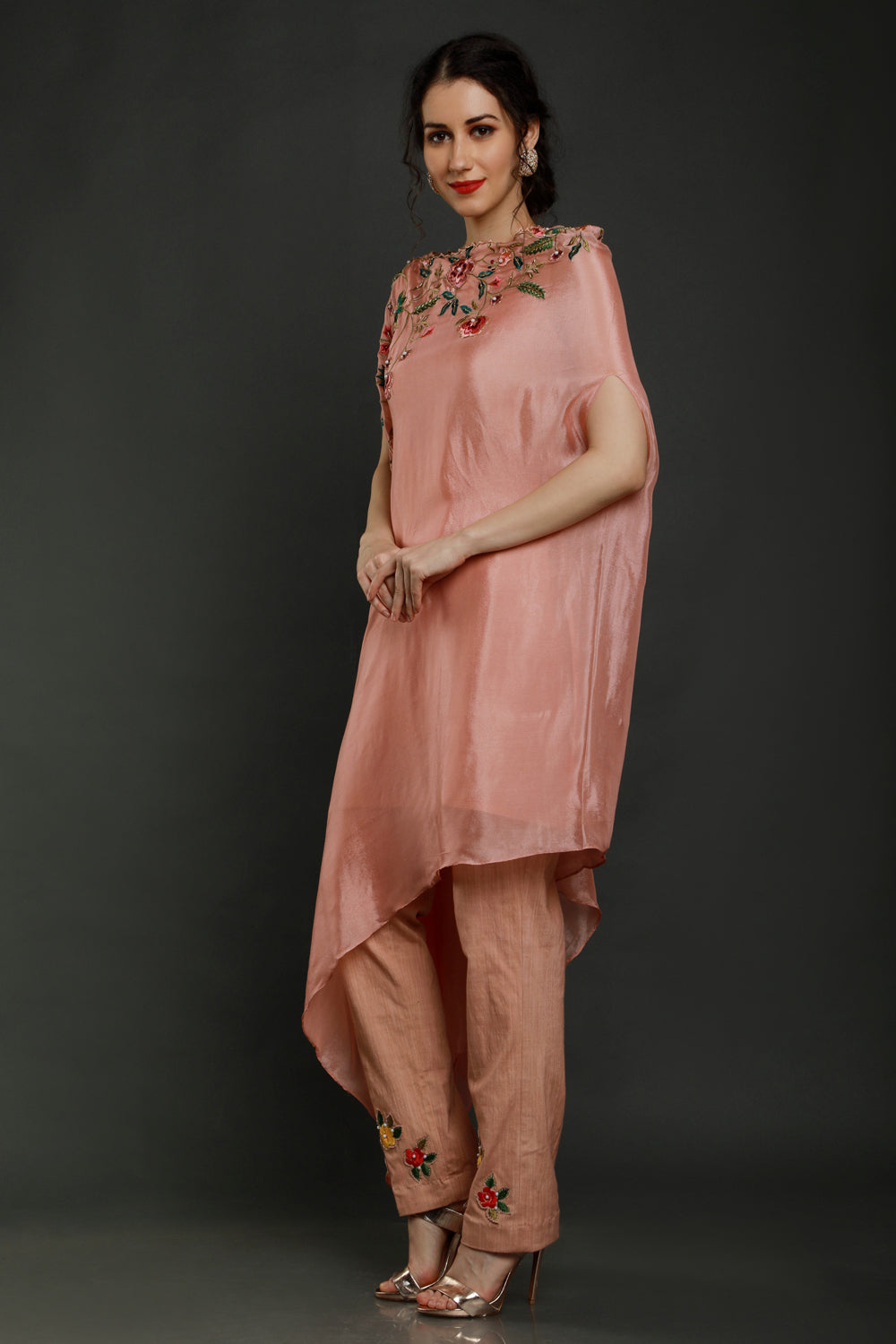 Ariana One Side Drape Kaftan With Pants