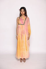 Ombre Jumpsuit With Attached Dupatta