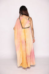 Ombre Jumpsuit With Attached Dupatta