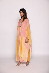 Ombre Jumpsuit With Attached Dupatta