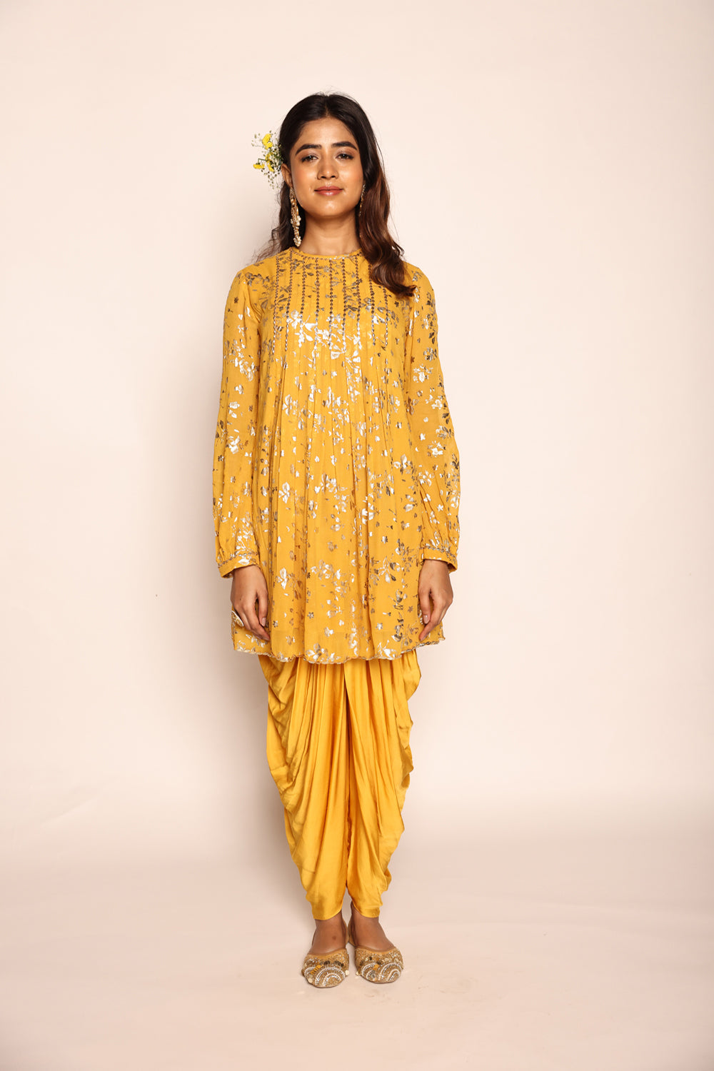 Musturd Yellow  Dhoti Set