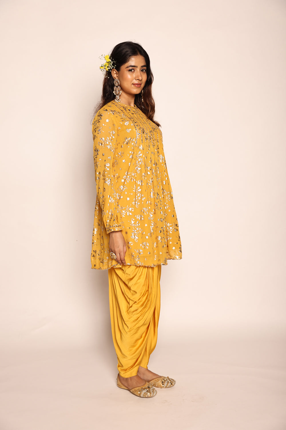 Musturd Yellow  Dhoti Set