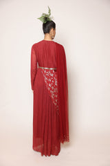 Maroon Concept Saree