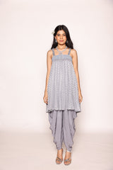 Bluish Grey Dhoti Set