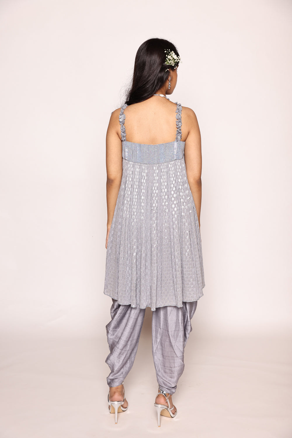 Bluish Grey Dhoti Set