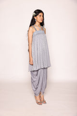 Bluish Grey Dhoti Set