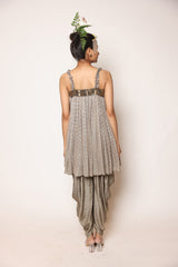 Greyish Gold Dhoti Set