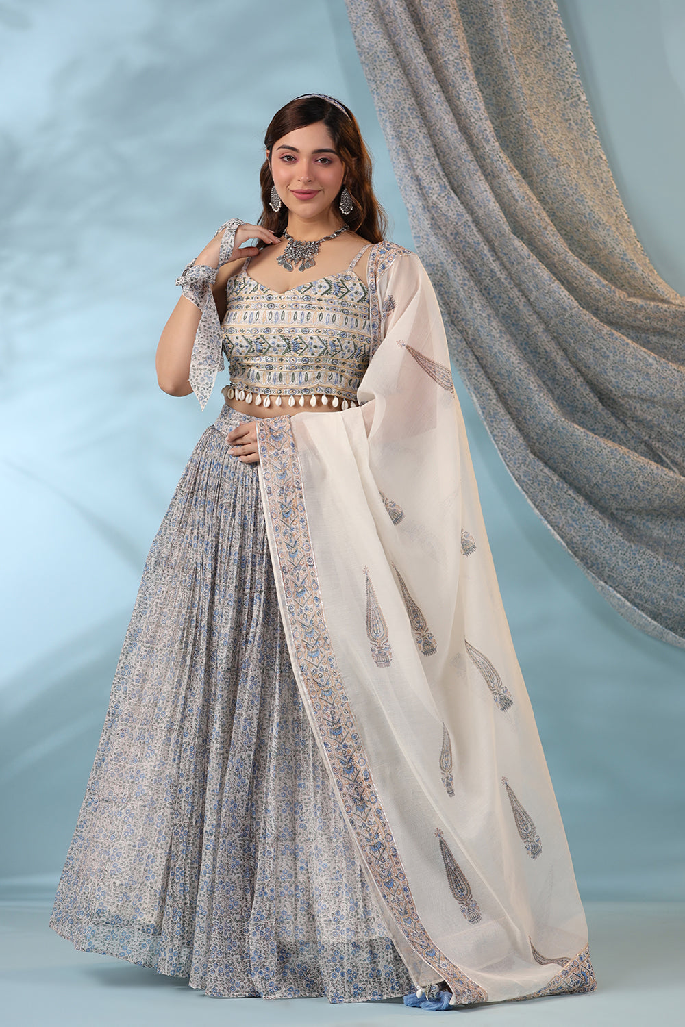 Blue Ivory Lahenga Set