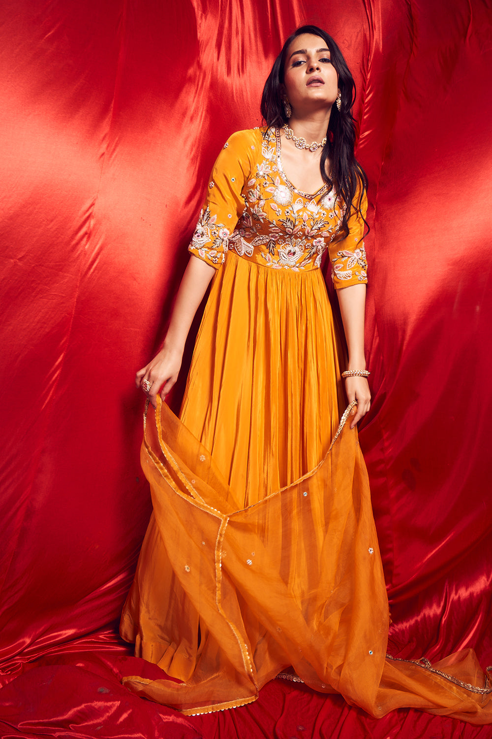 Topaz Yellow Anarkali Suit