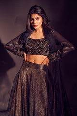 Black Festive Ethnic Lehenga Set