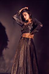 Black Festive Ethnic Lehenga Set