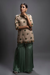 Doha Short Kurta With Pleated Pants