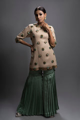 Doha Short Kurta With Pleated Pants