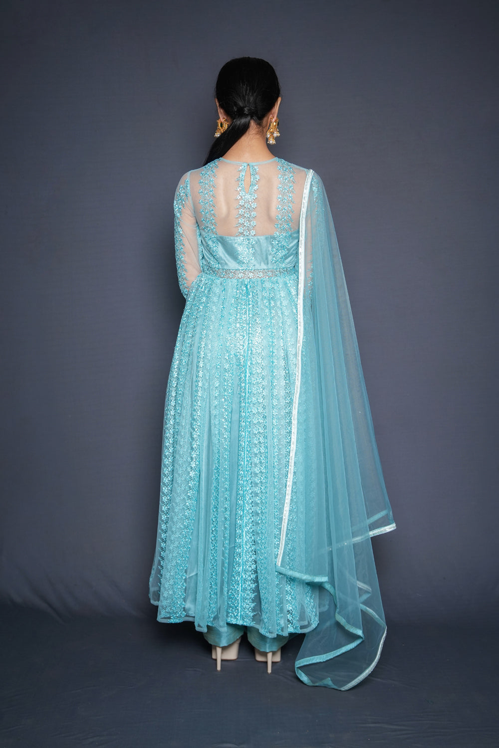 Aqua Green Anarkali Set