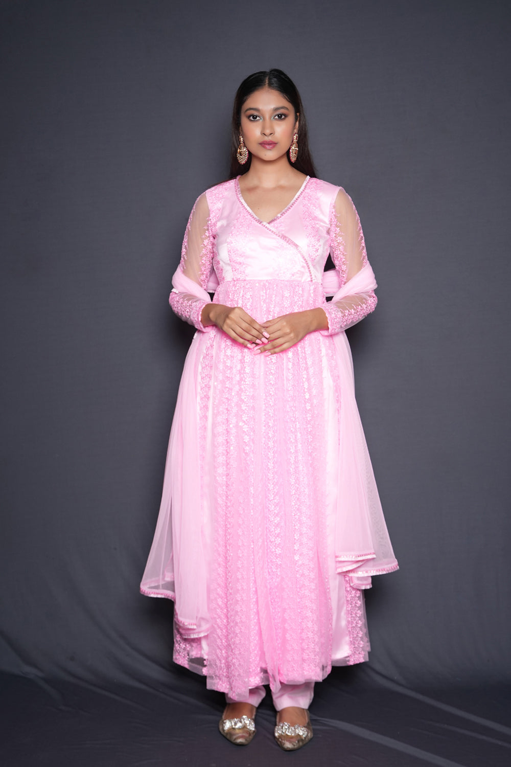 Cherry Blossom Pink Anarkali Set