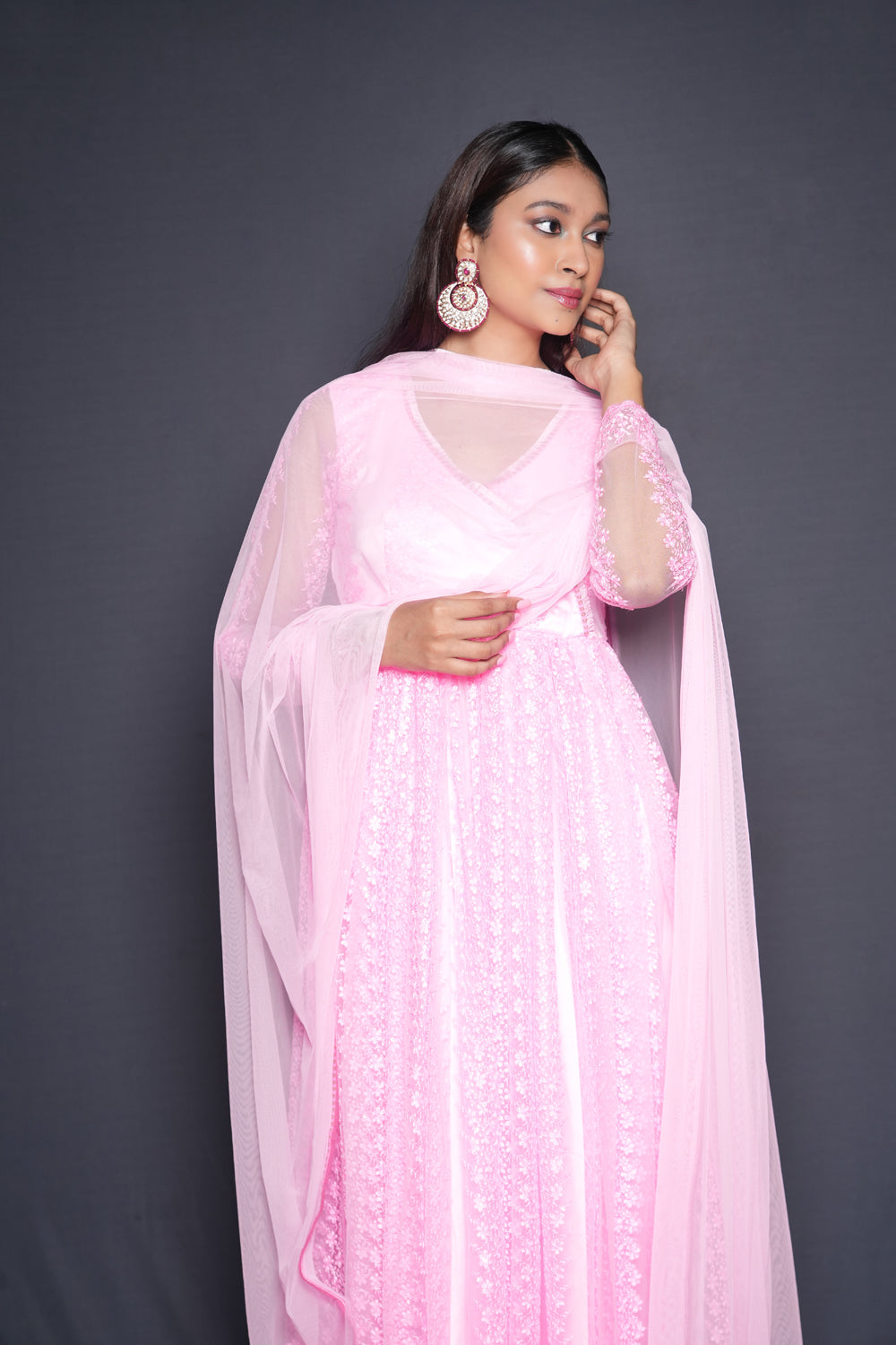 Cherry Blossom Pink Anarkali Set