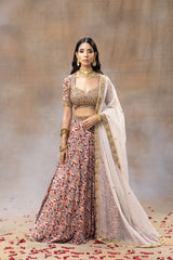 Ivory Printed Choli Lehenga And Dupatta Set