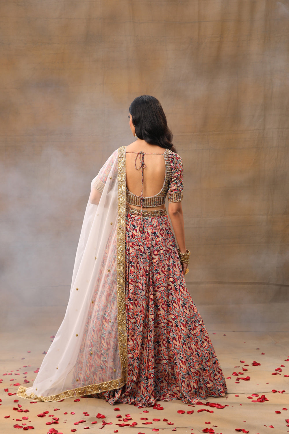 Ivory Printed Choli Lehenga And Dupatta Set