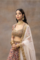 Ivory Printed Choli Lehenga And Dupatta Set