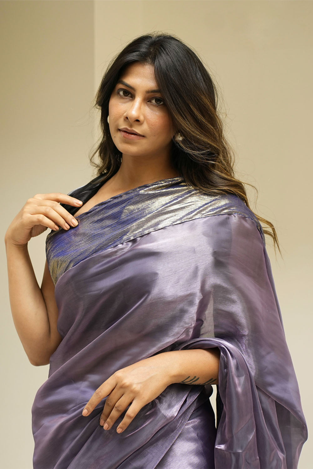 Purple Space Saree