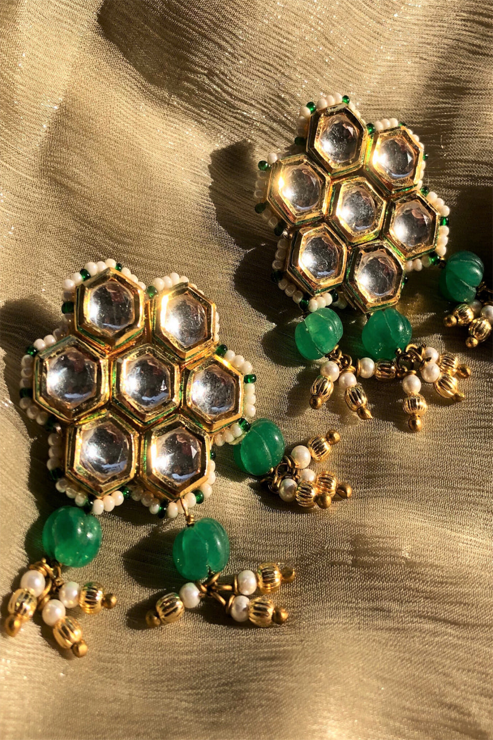 Beehive Studs With Green
Melon Stones