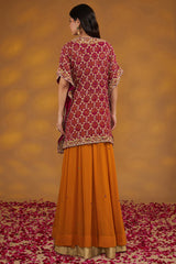 Orange Georgette Hand Embroidered Sharara Set