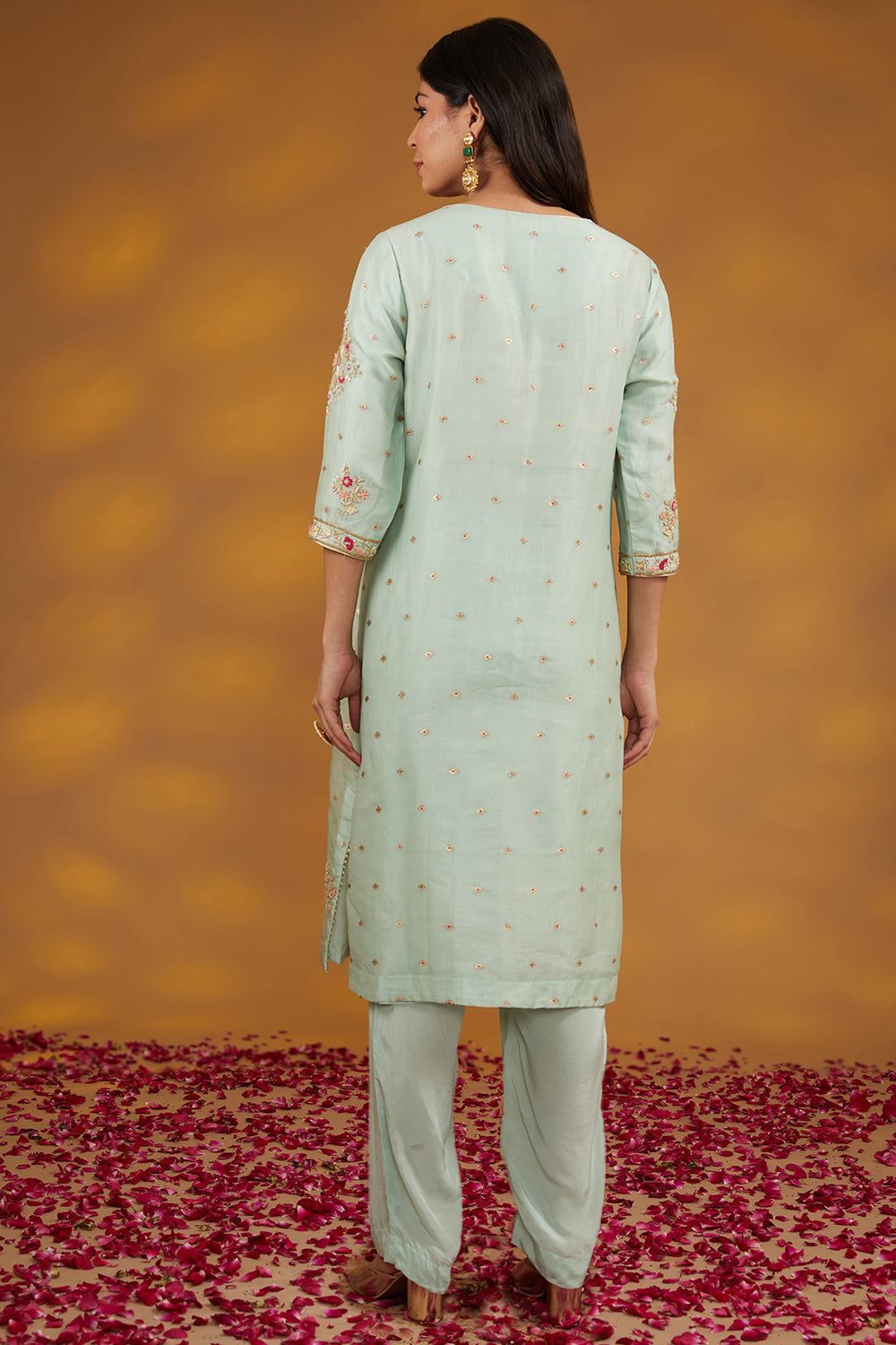 Blue Otganza Hand Embroidered Kurta Suit Set