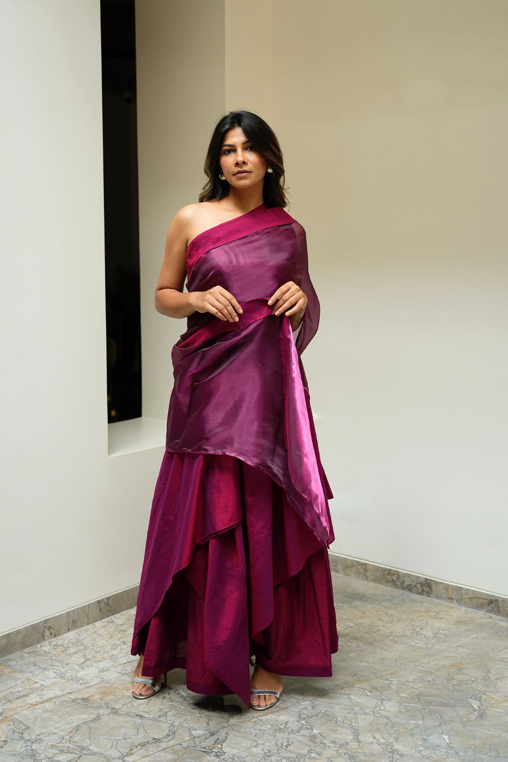 Pansy Purple Saree Co-Ord