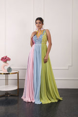 Pastel Colour Block Gown