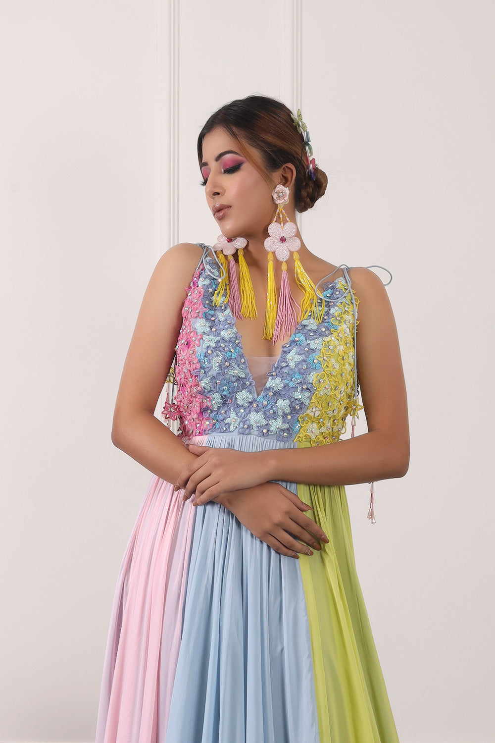 Pastel Colour Block Gown