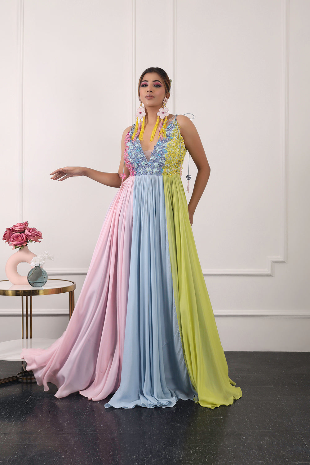 Pastel Colour Block Gown