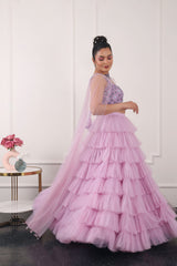 Lilac Ruffle Lehnga Set