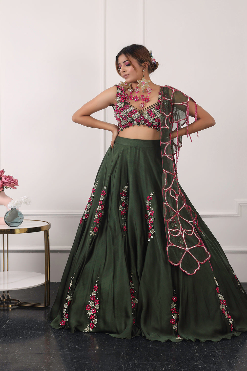 Emerald Green Lehnga Set