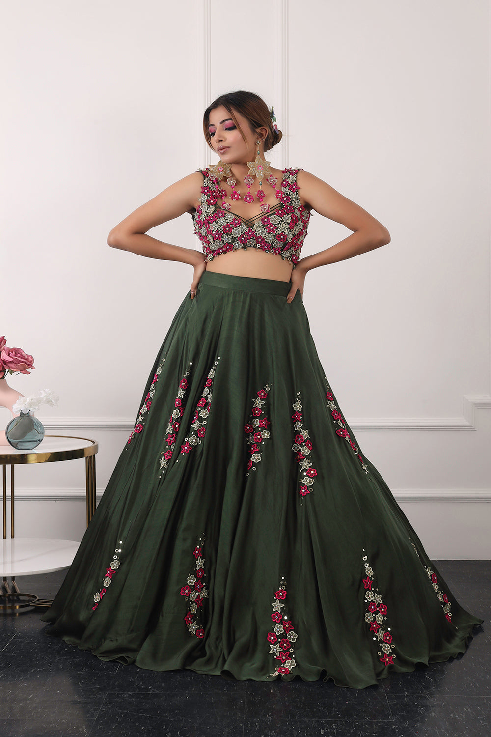 Emerald Green Lehnga Set